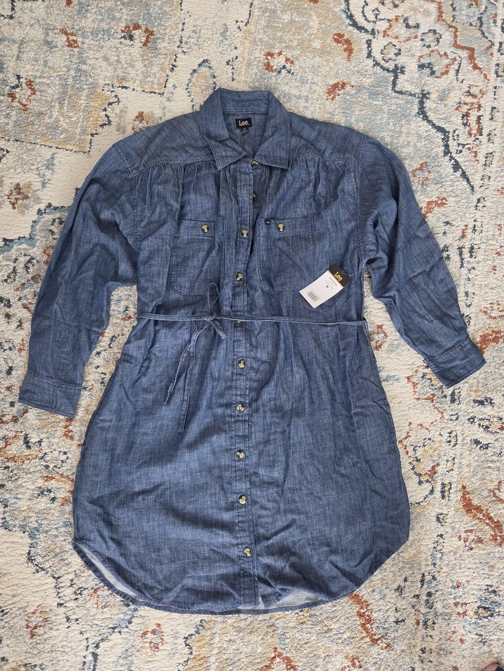 Lee Frontier Dress Denim Shirt Dress in Blue Size Medium NWT